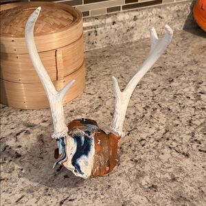 Small animal horns red white and blue tie die